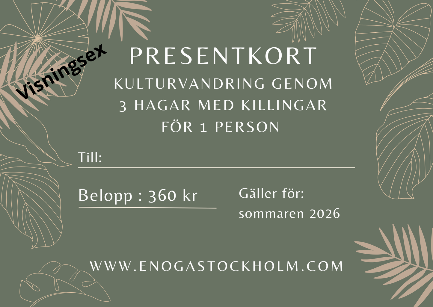 Kulturvandring genom 3 killinghagar presentkort/biljett 1 person