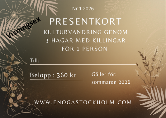 B Kulturvandring genom 3 killinghagar presentkort/biljett 1 person