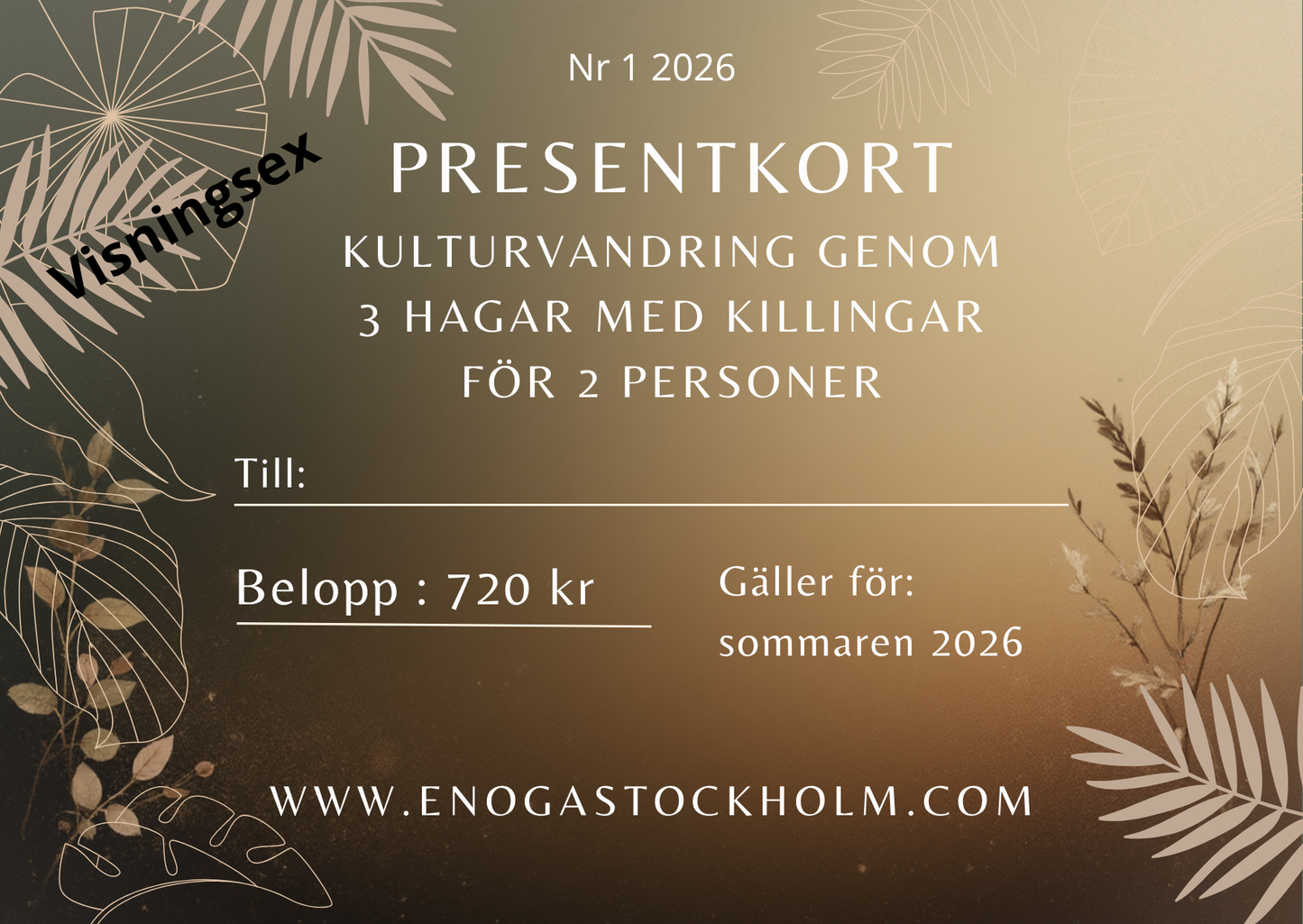 B Kulturvandring genom 3 killinghagar presentkort/biljett 2 personer